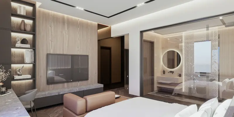 modern master bedroom
