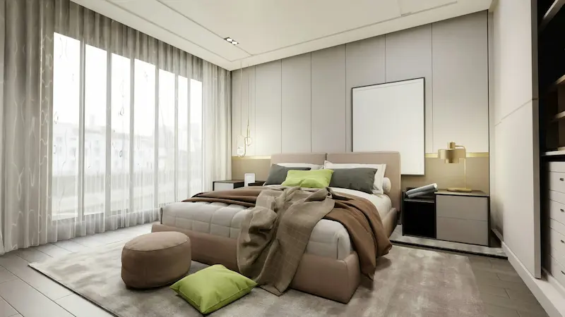 modern master bedroom