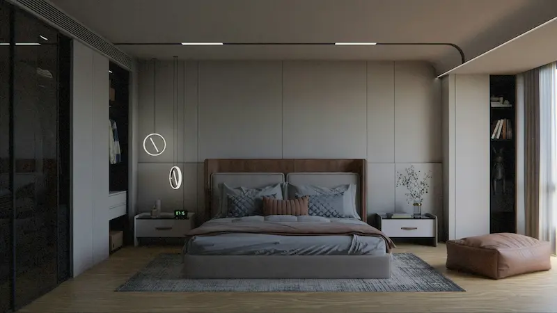 modern master bedroom